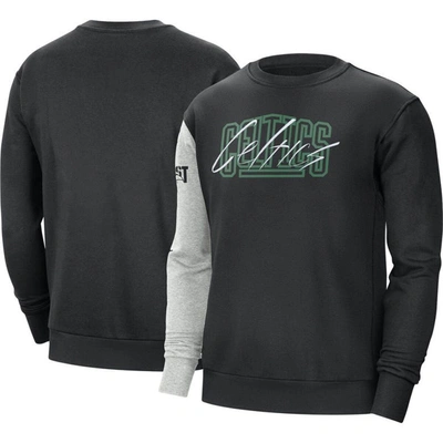 Nike Boston Celtics Courtside  Men's Nba Fleece Sweatshirt In Black,heather Gray