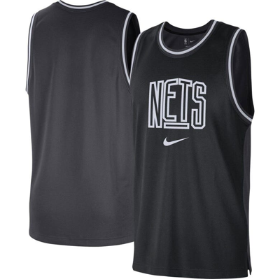 Nike Brooklyn Nets Courtside  Men's Dri-fit Nba Tank Top In Black,anthracite