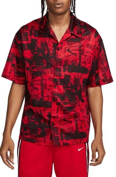 Nike Men's Dri-fit Basketball Shooting Top In University Red/ Black