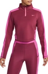 Nike Women's Dri-fit Long-sleeve 1/4-zip Training Top In Red