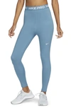 Nike Women's  Pro 365 High-waisted 7/8 Mesh Panel Leggings In Blue