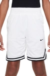 Nike Dri-fit Dna Big Kids' (boys') Basketball Shorts In White