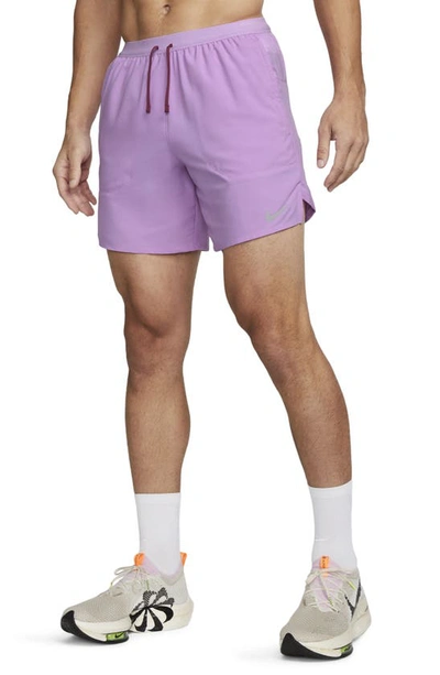 Nike Men's Stride Dri-fit 7" Brief-lined Running Shorts In Purple