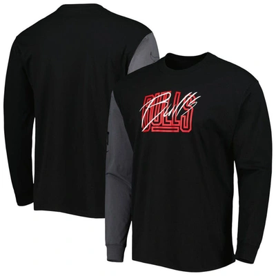 Nike Chicago Bulls Courtside  Men's Nba Long-sleeve Max90 T-shirt In Black