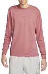 Nike Men's  Sportswear Premium Essentials Long-sleeve T-shirt In Pink