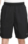 Nike Solo Swoosh Water Repellent Stretch Nylon Shorts In Black