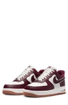 Nike Men's Air Force 1 '07 Lv8 Shoes In Sail/night Maroon/gum Medium Brown