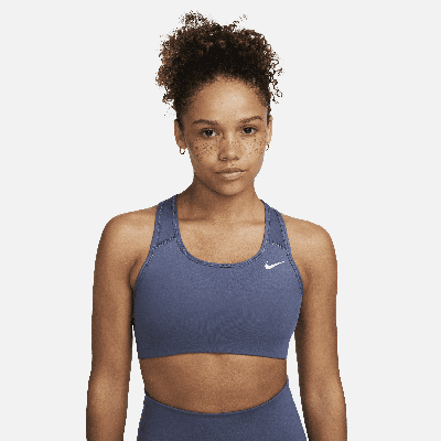 Nike Women's Swoosh Medium-support Non-padded Sports Bra In Blue