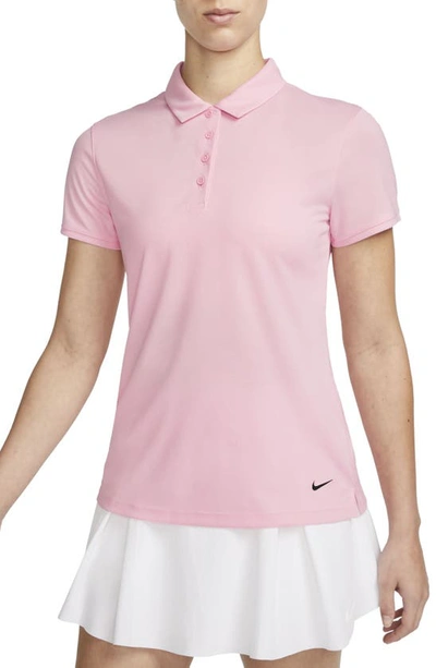 Nike Women's Dri-fit Victory Golf Polo In Medium Soft Pink/ Black