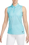 Nike Women's Dri-fit Victory Sleeveless Printed Polo In Blue