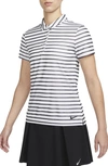 Nike Women's Dri-fit Victory Striped Golf Polo In White