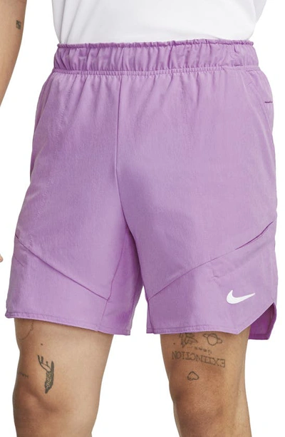 Nike Men's Court Dri-fit Advantage 7" Tennis Shorts In Purple