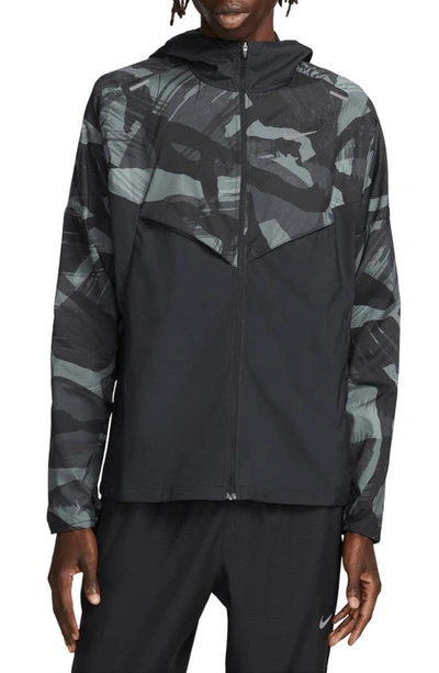 Nike Repel Camo Print Colorblock Water Repellent Zip-up Hooded