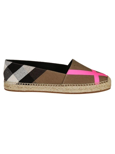 Burberry Checked Espadrillas In Pink