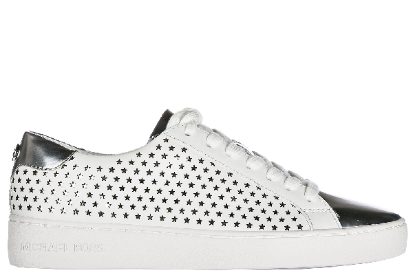 michael kors white and silver sneakers