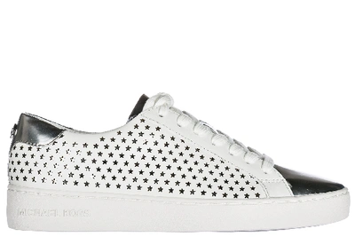 Michael Kors Irving White And Silver Sneaker With Micro Stars