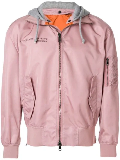Valentino Anywhen Hooded Bomber Jacket In Rosa