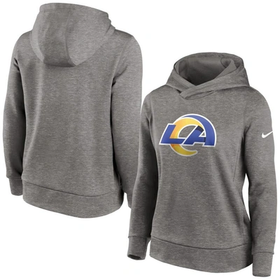 Nike Heathered Charcoal Los Angeles Rams Performance Pullover Hoodie In Heather Charcoal