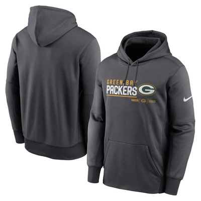 Nike Anthracite Green Bay Packers Prime Logo Name Split Pullover Hoodie