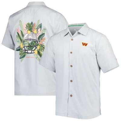 Tommy Bahama Gray Washington Commanders Coconut Point Frondly Fan Camp Islandzone Button-up Shirt