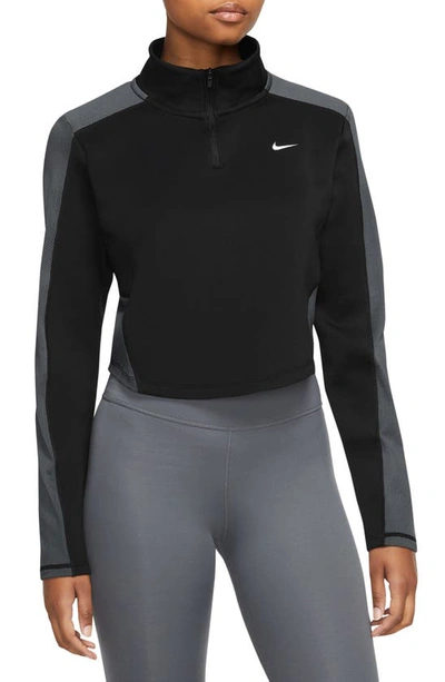 Nike Women's Dri-fit Long-sleeve 1/4-zip Training Top In Black