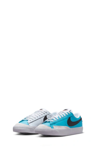 Nike Kids' Blazer Low '77 Low Top Sneaker In Blue Lightning/black/pure Platinum