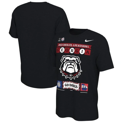Nike Black Georgia Bulldogs College Football Playoff 2022 Peach Bowl Illustrated T-shirt