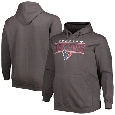 Profile Charcoal Houston Texans Big & Tall Logo Pullover Hoodie