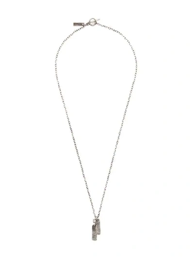 Henson Mini Long Tags Necklace In Metallic