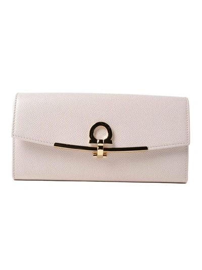 Ferragamo Gancino Clip Wallet In Jasmine