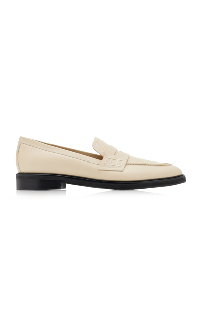 Flattered Sara Leather Loafers In White