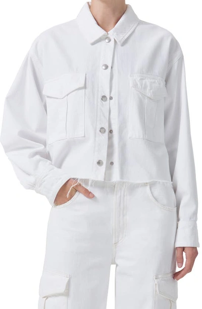 Agolde Shrunken Charli Denim Jacket In White