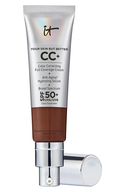 It Cosmetics Cc+ Cream Full Coverage Color Correcting Foundation With Spf 50+ Deep Bronze 1.08 oz / 32 ml