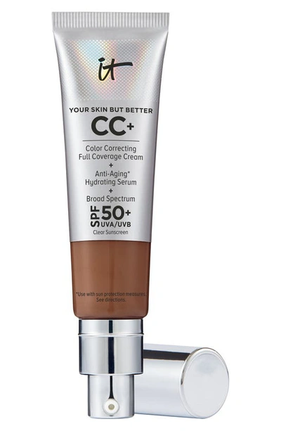 It Cosmetics Cc+ Cream Full Coverage Color Correcting Foundation With Spf 50+ Deep Honey 1.08 oz / 32 ml