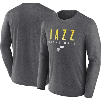 Fanatics Branded Heather Charcoal Utah Jazz Where Legends Play Iconic Practice Long Sleeve T-shirt