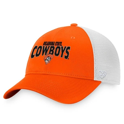 Top Of The World Men's  Orange, White Oklahoma State Cowboys Breakout Trucker Snapback Hat In Orange,white