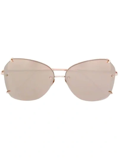 Linda Farrow Oversized Sunglasses In Metallic