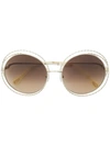 Chloé Round Oversized Sunglasses In Metallic