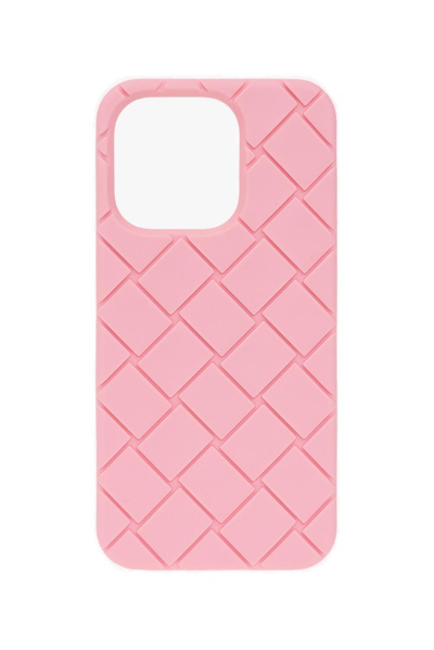 Bottega Veneta Iphone 14 Pro Intreccio Case In Pink