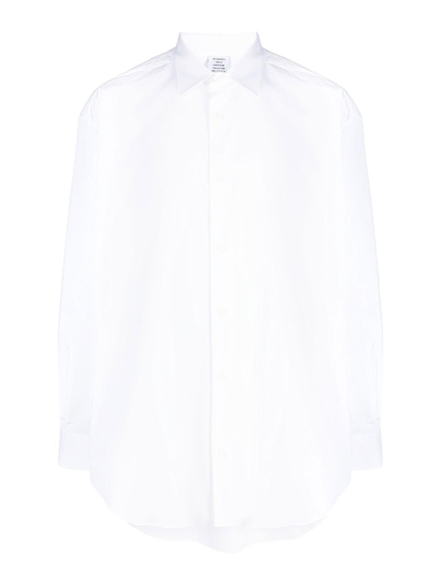 Vetements Logo Print Long-sleeve Shirt In White