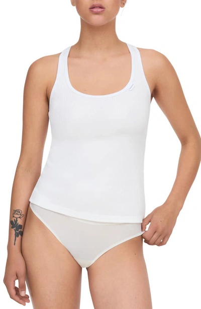 Chantelle Lingerie Cotton Comfort Racerback Organic Cotton Tank In White