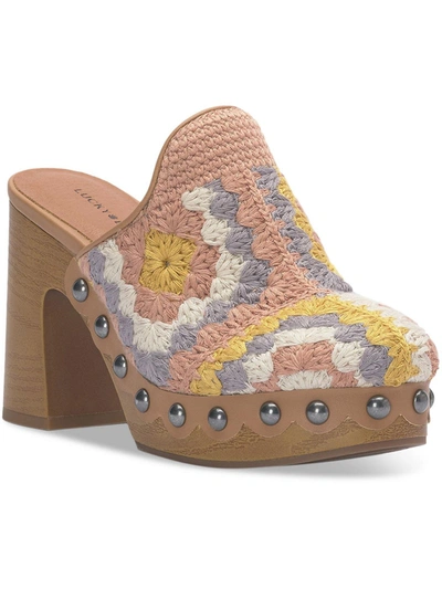 Lucky Brand Immia 2 Womens Crochet Closed Toe Mule Sandals In Multi