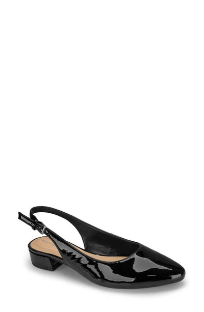 Easy Spirit Women's Eflex Cassius Slingback Block Heel Dress Pumps In Black Patent Leather