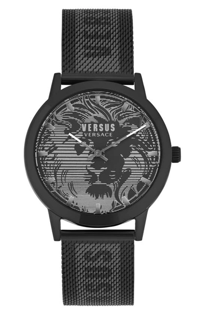 Versus Men's Barbes Domus Two-tone Stainless Steel Mesh Bracelet Watch 40mm In Black