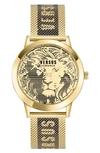 Versus Men's Barbes Domus Two-tone Stainless Steel Mesh Bracelet Watch 40mm In Gold