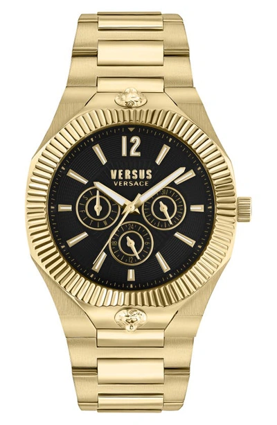 Versus Men's Echo Park Gold Ion Plated Bracelet Watch 42mm In Multi