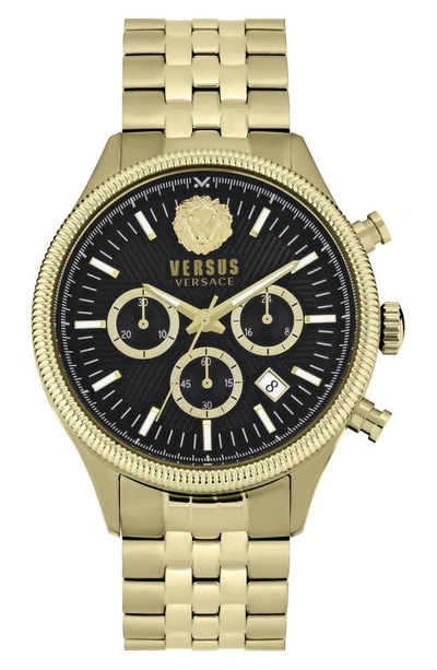 Versus Men's Chronograph Colonne Ion Plated Stainless Steel Bracelet Watch 44mm In Gold