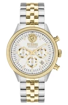 Versus Men's Chronograph Colonne Ion Plated Stainless Steel Bracelet Watch 44mm In Two Tone