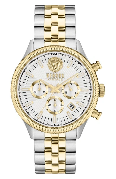 Versus Men's Chronograph Colonne Ion Plated Stainless Steel Bracelet Watch 44mm In Two Tone