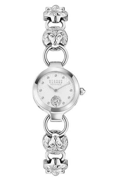 Versus Women's Broadwood Lion Link Stainless Steel Bracelet Watch 26mm In Silver